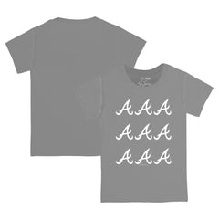 Gray Atlanta Braves Tiny Turnip Youth Logo Grid T-Shirt