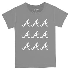 Gray Atlanta Braves Tiny Turnip Youth Logo Grid T-Shirt