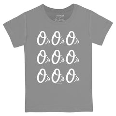 Gray Baltimore Orioles Tiny Turnip Youth Logo Grid T-Shirt