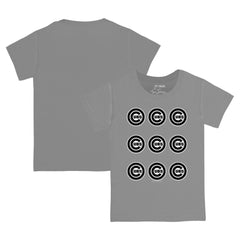 Gray Chicago Cubs Tiny Turnip Youth Logo Grid T-Shirt