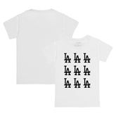 White Los Angeles Dodgers Tiny Turnip Youth Logo Grid T-Shirt