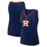 Navy Houston Astros Women's Plus Sized Stellar Win V-Neck Tank Top