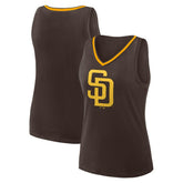 Brown San Diego Padres Women's Plus Sized Stellar Win V-Neck Tank Top
