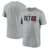 Heather Gray Detroit Tigers Nike Tricode Legend Performance T-Shirt