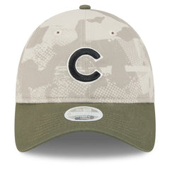 Light Beige/Olive Chicago Cubs New Era Women's 2025 Armed Forces Day 9TWENTY Adjustable Hat
