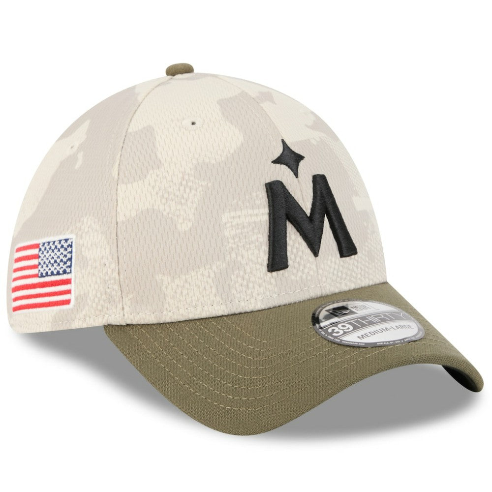 Light Beige/Olive Minnesota Twins New Era 2025 Armed Forces Day 39THIRTY Flex Hat