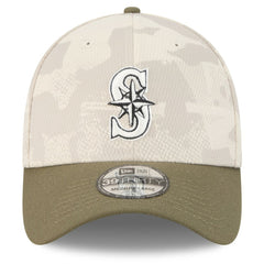 Light Beige/Olive Seattle Mariners New Era 2025 Armed Forces Day 39THIRTY Flex Hat