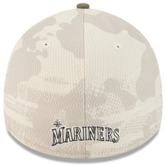 Light Beige/Olive Seattle Mariners New Era 2025 Armed Forces Day 39THIRTY Flex Hat