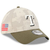 Light Beige/Olive Texas Rangers New Era 2025 Armed Forces Day 39THIRTY Flex Hat