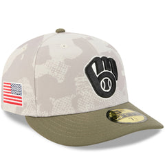 Light Beige/Olive Milwaukee Brewers New Era 2025 Armed Forces Day 59FIFTY Fitted Hat