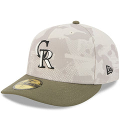 Light Beige/Olive Colorado Rockies New Era 2025 Armed Forces Day 59FIFTY Fitted Hat