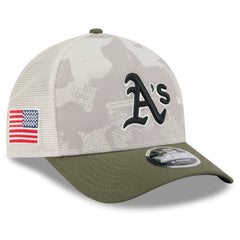 Light Beige/Olive Athletics New Era 2025 Armed Forces Day 9FORTY M-Crown A-Frame Adjustable Hat