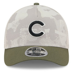 Light Beige/Olive Chicago Cubs New Era 2025 Armed Forces Day 9FORTY M-Crown A-Frame Adjustable Hat
