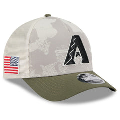 Light Beige/Olive Arizona Diamondbacks New Era 2025 Armed Forces Day 9FORTY M-Crown A-Frame Adjustable Hat