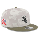 Light Beige/Olive Chicago White Sox New Era 2025 Armed Forces Day Split Panel 9FIFTY Snapback Hat