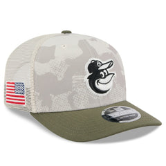 Light Beige/Olive Baltimore Orioles New Era 2025 Armed Forces Day 9SEVENTY Stretch-Snap Hat