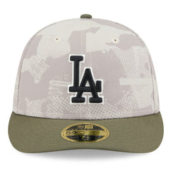 Light Beige/Olive Los Angeles Dodgers New Era 2025 Armed Forces Day Low Profile 59FIFTY Fitted Hat