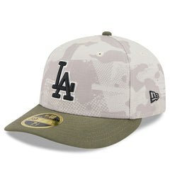 Light Beige/Olive Los Angeles Dodgers New Era 2025 Armed Forces Day Low Profile 59FIFTY Fitted Hat