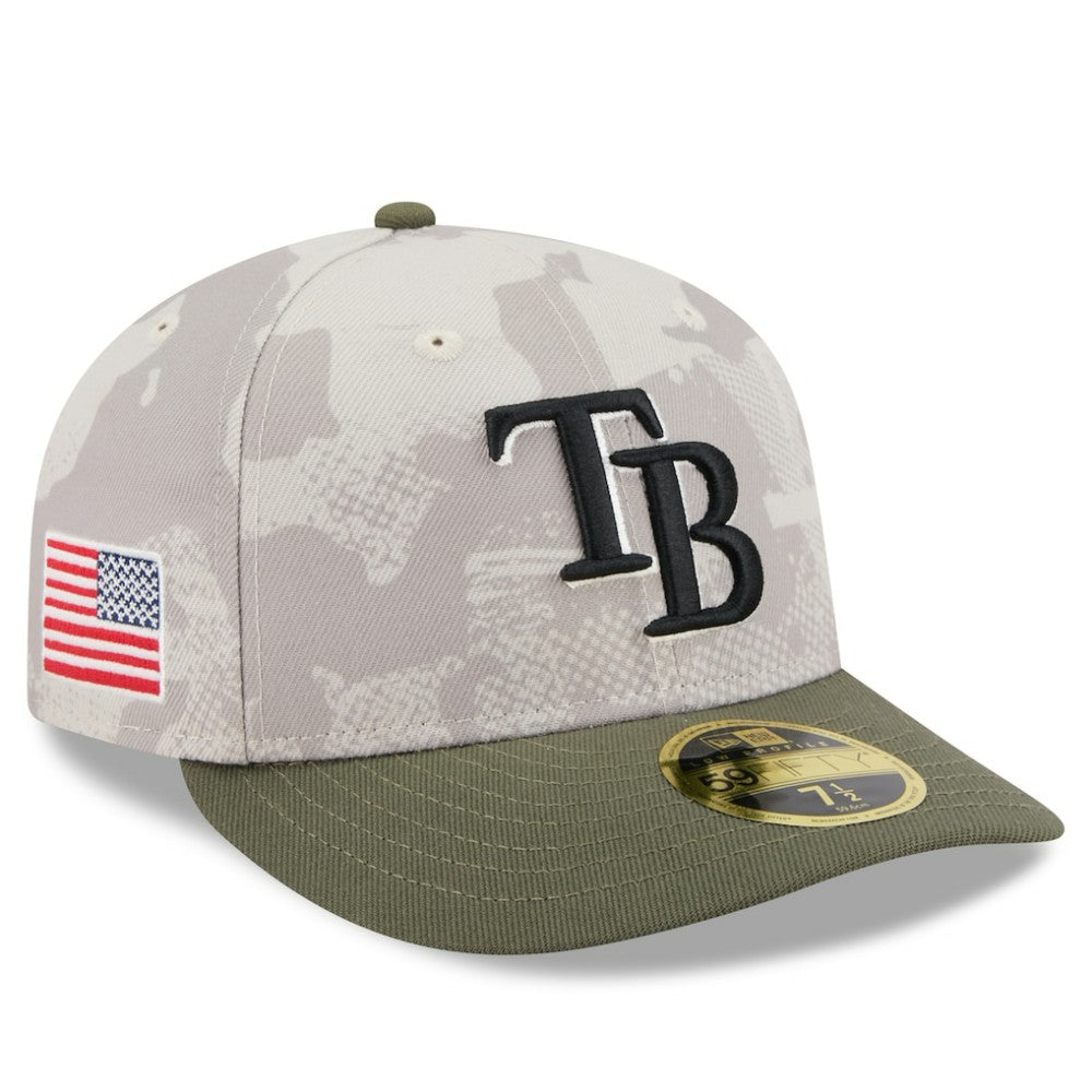 Light Beige/Olive Tampa Bay Rays New Era 2025 Armed Forces Day Low Profile 59FIFTY Fitted Hat