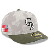 Light Beige/Olive Colorado Rockies New Era 2025 Armed Forces Day Low Profile 59FIFTY Fitted Hat
