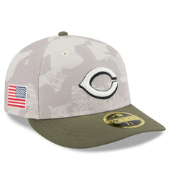 Light Beige/Olive Cincinnati Reds New Era 2025 Armed Forces Day Low Profile 59FIFTY Fitted Hat