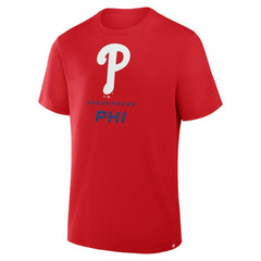Red Philadelphia Phillies Fanatics Clubhouse Legacy Side Swipe T-Shirt