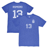 Cristian Romero Argentina National Team 1863FC Player Vintage Tri-Blend T-Shirt