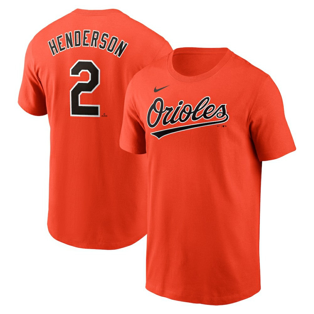 Orange Gunnar Henderson Baltimore Orioles Nike Fuse Name & Number T-Shirt