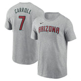 Heather Gray Corbin Carroll Arizona Diamondbacks Nike Fuse Name & Number T-Shirt