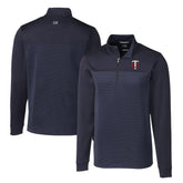 Navy Minnesota Twins Cutter & Buck Big & Tall Traverse Stripe Stretch DryTec Quarter-Zip Top