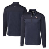 Navy Cleveland Guardians Cutter & Buck Big & Tall Traverse Stretch Eco Stripe DryTec Quarter-Zip Top