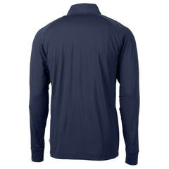 Navy New York Yankees Cutter & Buck Big & Tall Adapt Eco Knit Stretch Recycled Quarter-Zip Pullover Top