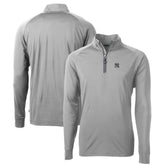 Gray New York Yankees Cutter & Buck Big & Tall Adapt Eco Knit Stretch Recycled Quarter-Zip Pullover Top