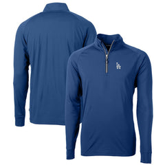 Blue Los Angeles Dodgers Cutter & Buck Big & Tall Adapt Eco Knit Stretch Recycled Quarter-Zip Pullover Top