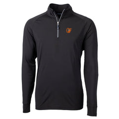 Black Baltimore Orioles Cutter & Buck Big & Tall Adapt Eco Knit Stretch Recycled Quarter-Zip Pullover Top