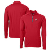 Red Philadelphia Phillies Cutter & Buck Big & Tall Adapt Eco Knit Stretch Recycled Quarter-Zip Pullover Top