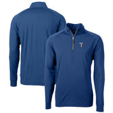 Blue Texas Rangers Cutter & Buck Big & Tall Adapt Eco Knit Stretch Recycled Quarter-Zip Pullover Top