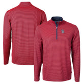 Red St. Louis Cardinals Cutter & Buck Big & Tall Virtue Eco Pique Micro Stripe Quarter-Zip Jacket