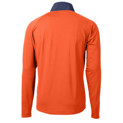 Orange Detroit Tigers Cutter & Buck Adapt Eco Knit Hybrid Recycled Quarter-Zip Jacket
