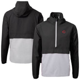 Black Cincinnati Reds Cutter & Buck Charter Eco Recycled Half-Zip Anorak Jacket