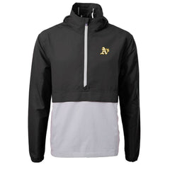 Black Athletics Cutter & Buck Charter Eco Recycled Half-Zip Anorak Jacket