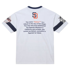 White San Diego Padres Mitchell & Ness Cooperstown Collection Team Origins Premium T-Shirt