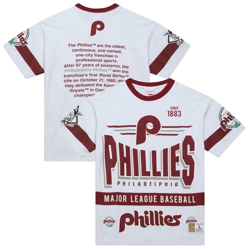 White Philadelphia Phillies Mitchell & Ness Cooperstown Collection Team Origins Premium T-Shirt