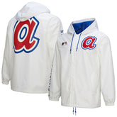 White Atlanta Braves Mitchell & Ness Vintage Full-Snap Hooded Coaches Jacket