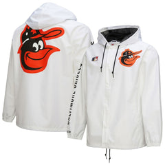 White Baltimore Orioles Mitchell & Ness Vintage Full-Snap Hooded Coaches Jacket