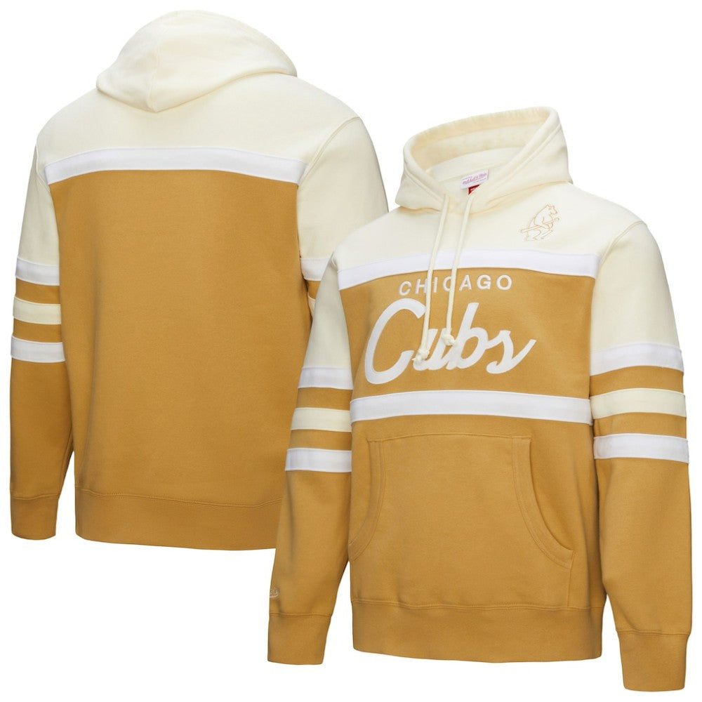 Tan/Cream Chicago Cubs Mitchell & Ness Head Coach Pullover Hoodie