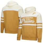 Tan/Cream Philadelphia Phillies Mitchell & Ness Head Coach Pullover Hoodie