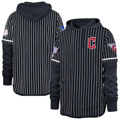 Navy Cleveland Guardians '47 Pinstripe Double Header Pullover Hoodie