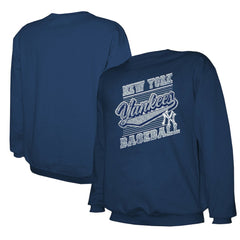 Navy New York Yankees Stitches Lightweight Crew Sweatshirt