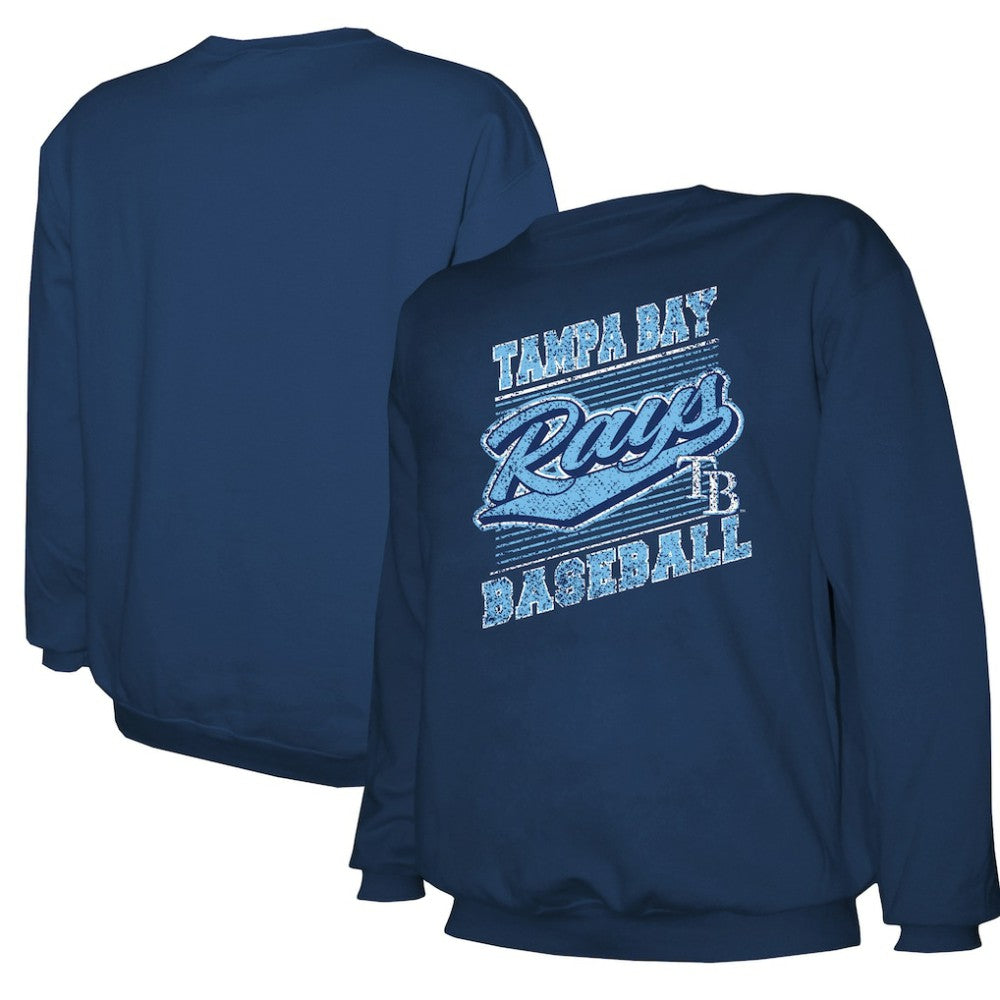 Navy Tampa Bay Rays Stitches Lightweight Crew Sweatshirt